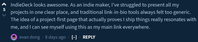 Testimonial screenshot